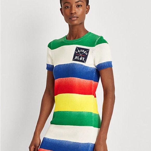 Polo Ralph Lauren Striped Cotton-Blend Sweater Dress - Picture 4 of 7